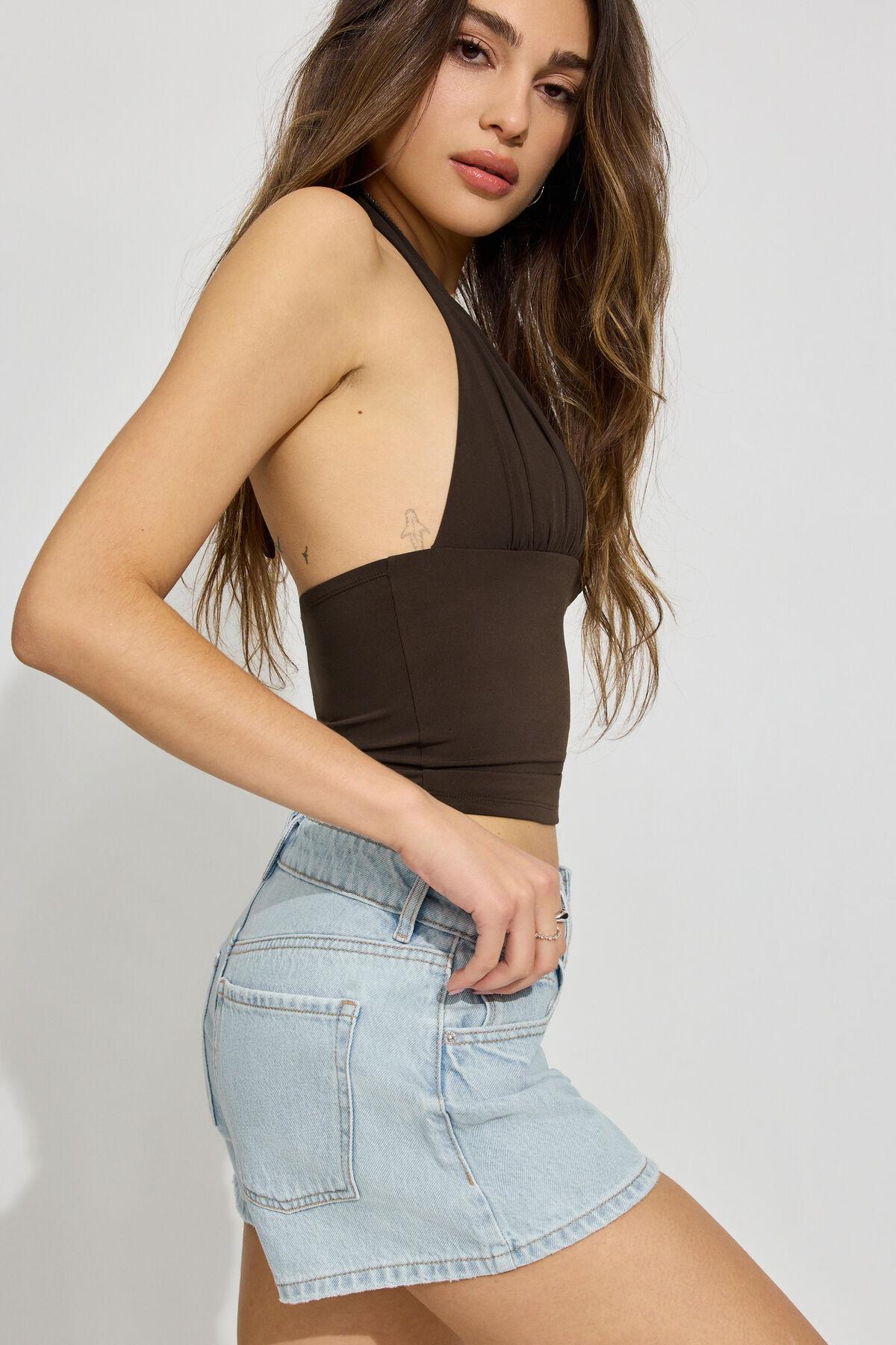 Denim Relaxed A-Line Shorts by GARAGE