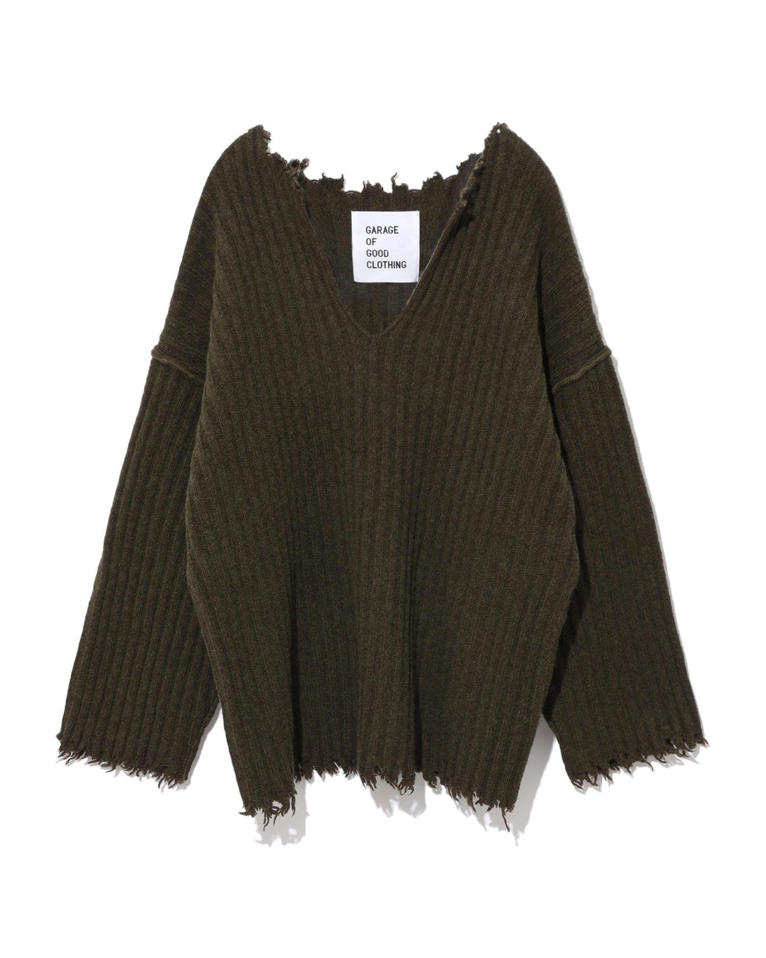 Distressed ribbed sweater by GARAGE OF GOOD CLOTHING