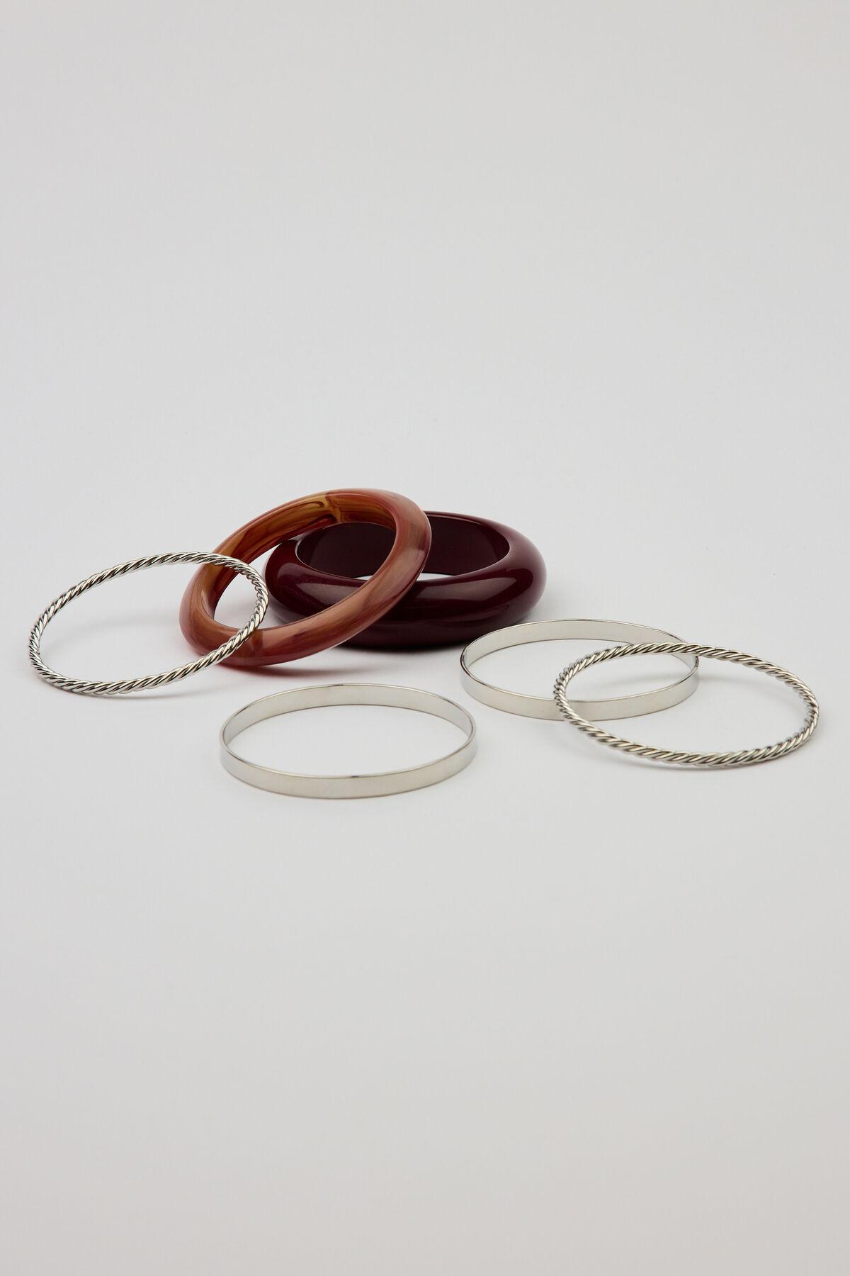 Set of 6 Resin & Clean Metal Bangles by GARAGE