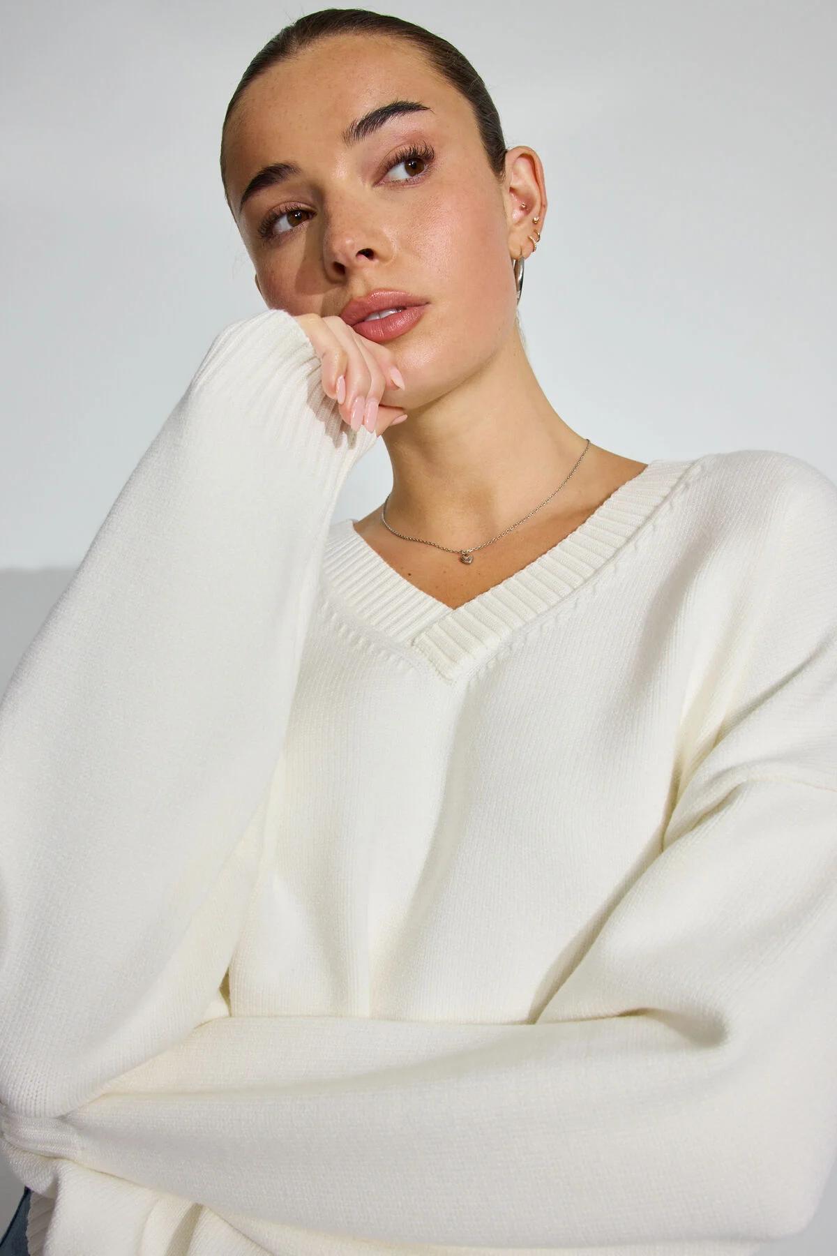 V-Neck Oversized Sweater by GARAGE