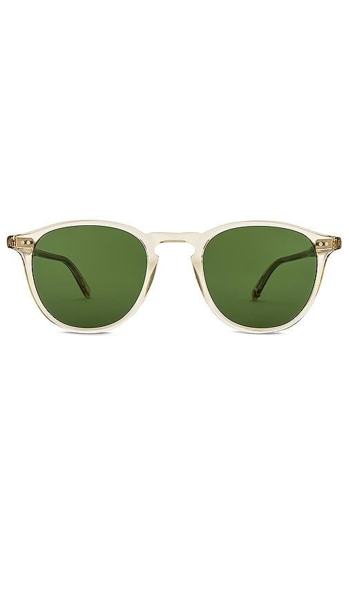 Garrett Leight Hampton Sun in Champagne & Pure Green in White by GARRETT LEIGHT