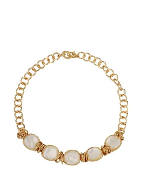 Sirena pearl metals alloy necklace by GAS BIJOUX