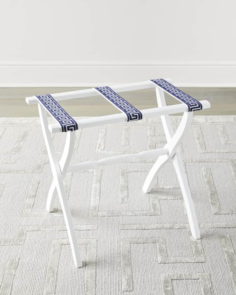 Greek Key Straps Luggage Rack by GATE HOUSE FURNITURE
