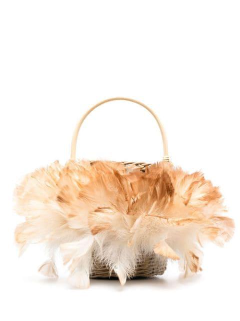 Jasmine feather-embellished bag by GATTI