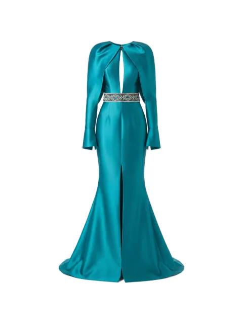 beaded-waist open-back gown by GATTINOLLI BY MARWAN