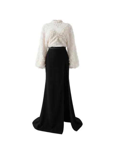 floral-motif high-slit set by GATTINOLLI BY MARWAN