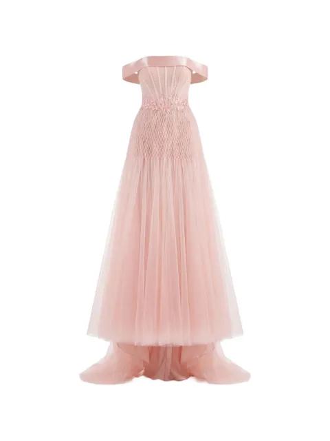 off-the-shoulder tulle gown by GATTINOLLI BY MARWAN