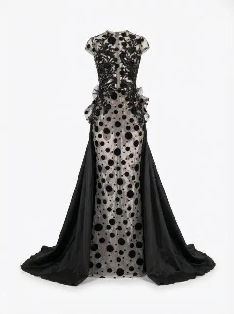 polka-dot gown dress by GATTINOLLI BY MARWAN