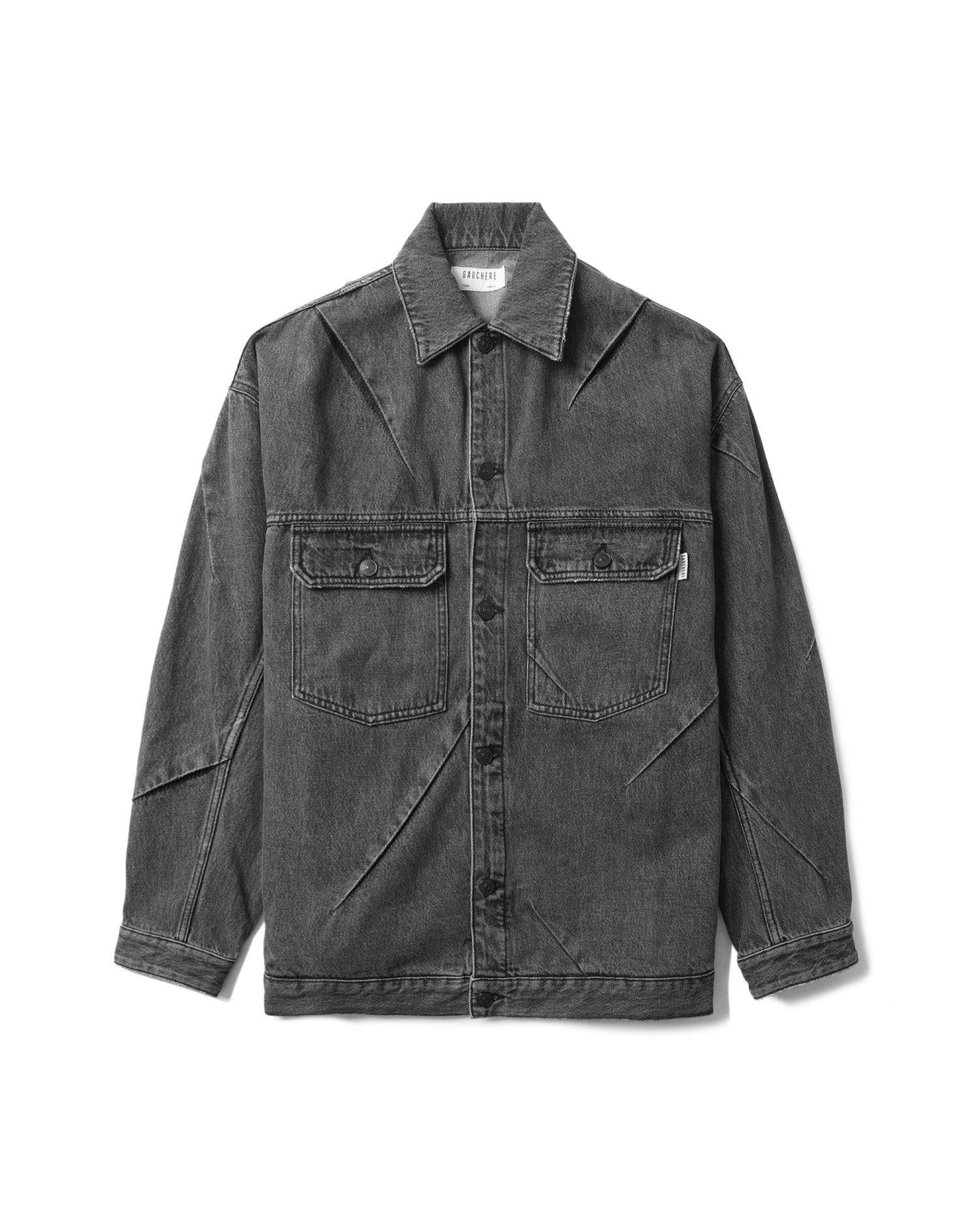 Oversized denim jacket pleat stitching by GAUCHERE