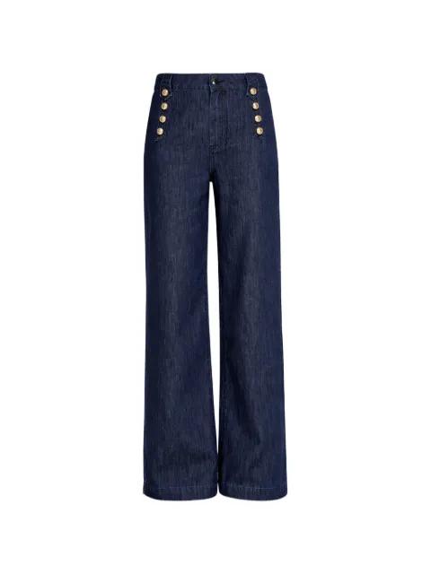 button-embellished wide-leg jeans by GAUDI