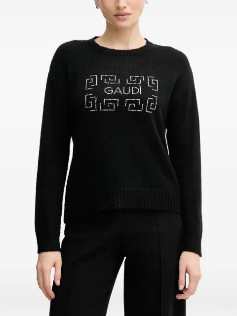 embellished crew-neck sweater by GAUDI