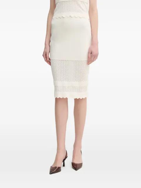 pointelle-scalloped midi skirt by GAUDI