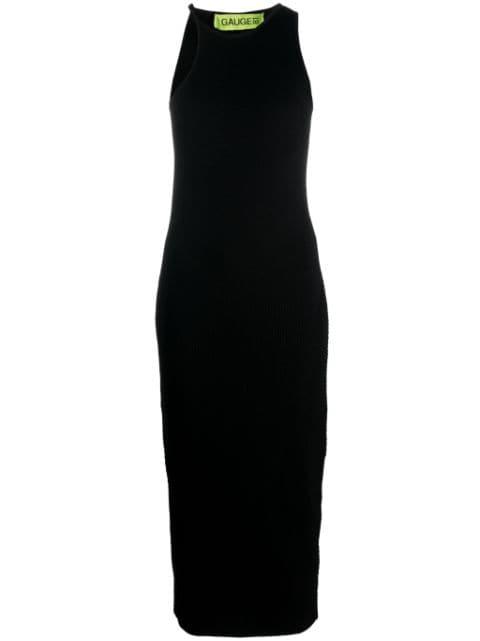Altea asymmetric ribbed-knit midi dress by GAUGE81