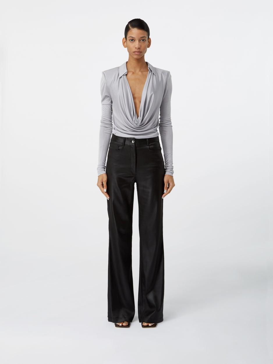 Bauska Silver Grey – Deep V Jersey Bodysuit | GAUGE81 by GAUGE81
