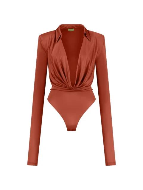 Bauska draped V-neck bodysuit by GAUGE81