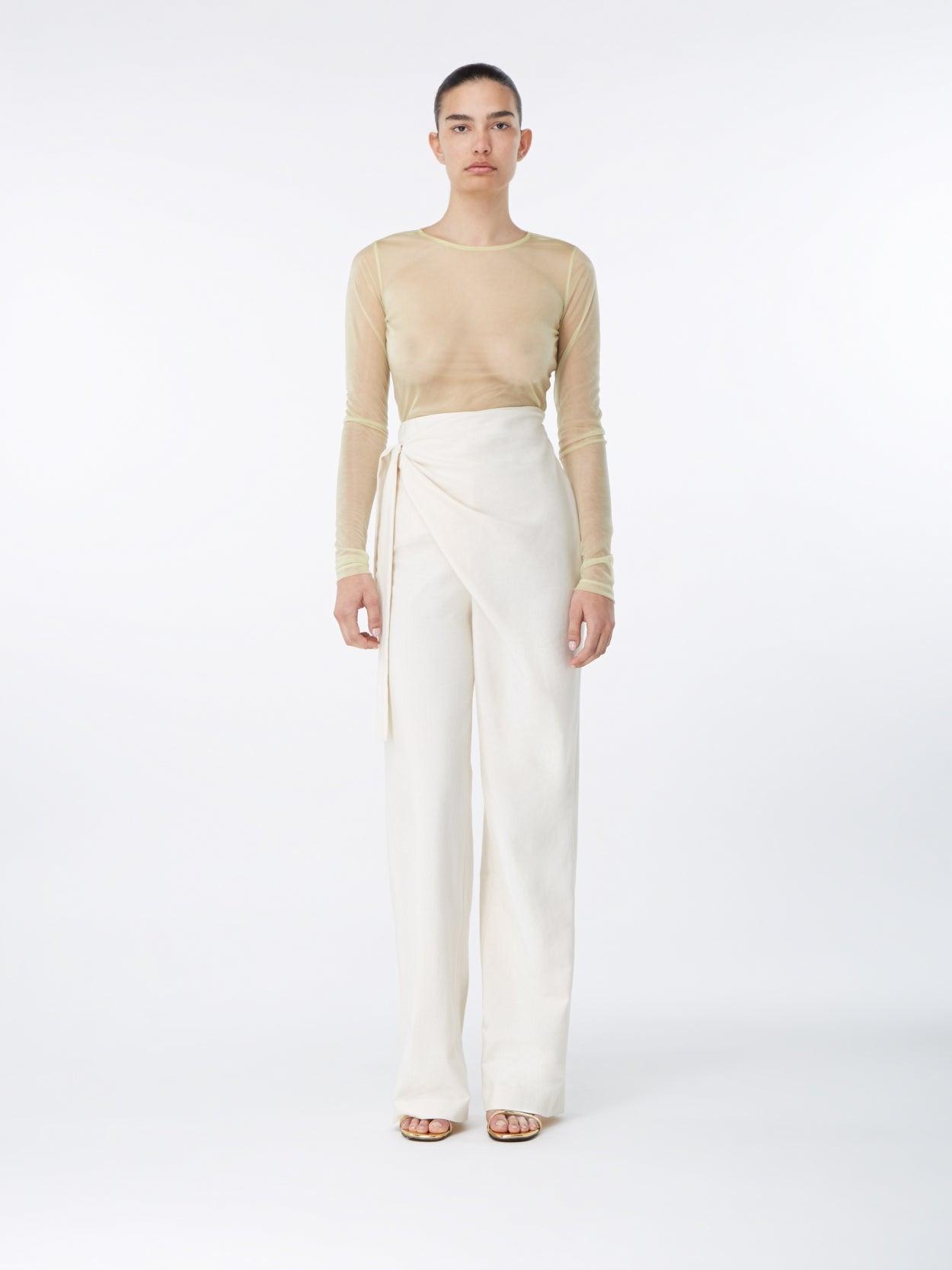 Carlow Ecru – Viscose Blend Draped Pants | GAUGE81 by GAUGE81