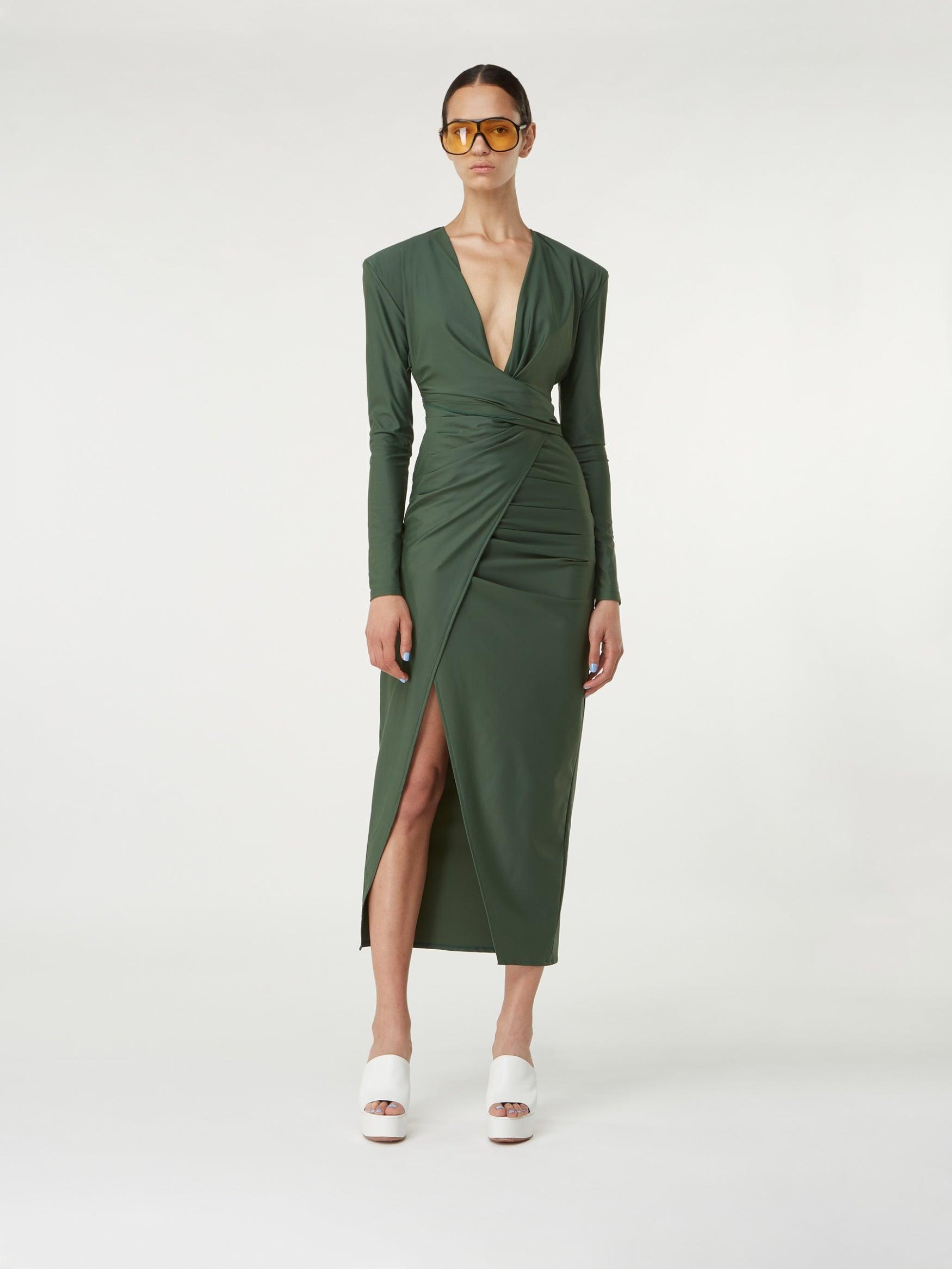 Carmen Camouflage – Matte Stretch Jersey Dress | GAUGE81 by GAUGE81