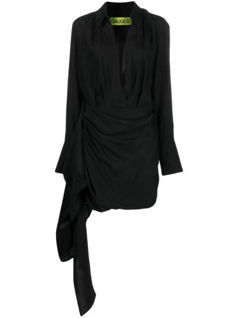 Gravia draped silk minidress by GAUGE81