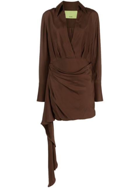 Gravia draped silk shirtdress by GAUGE81