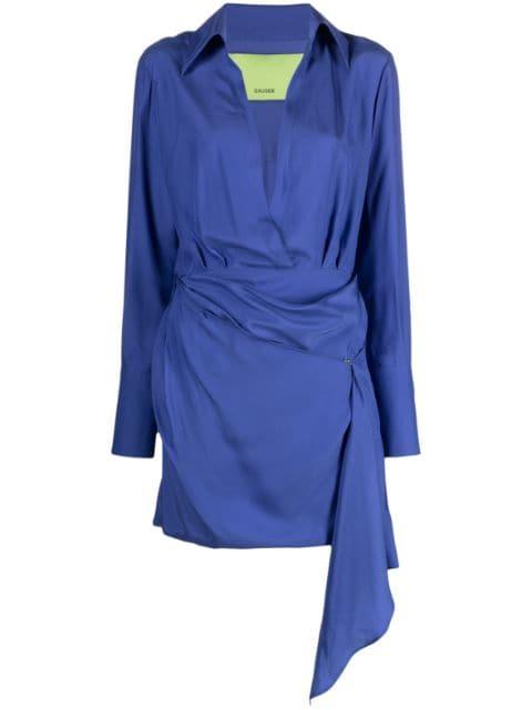 Gravia draped silk shirtdress by GAUGE81