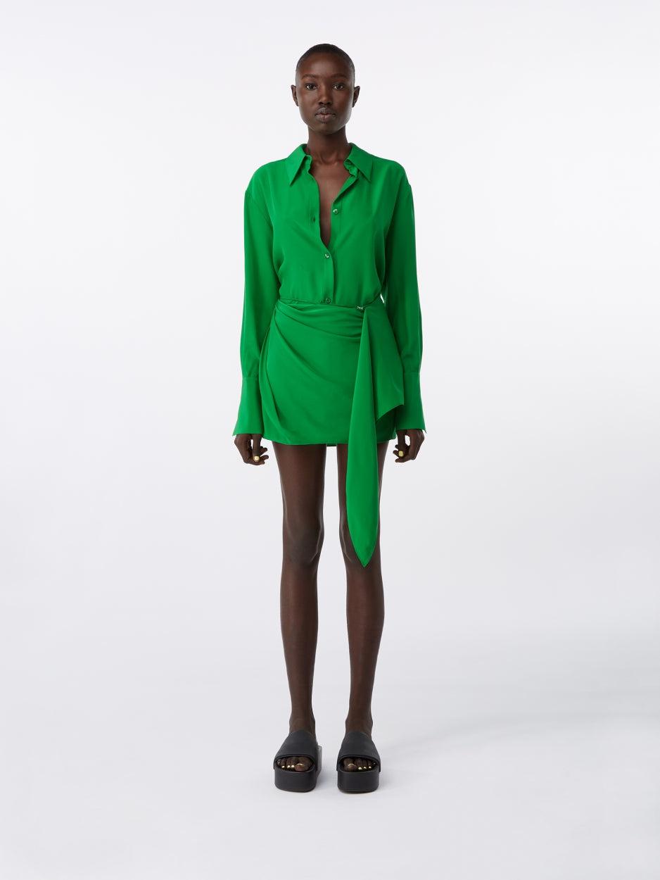 Himeji Silk Jungle – Asymmetric Silk Mini Skirt | GAUGE81 by GAUGE81