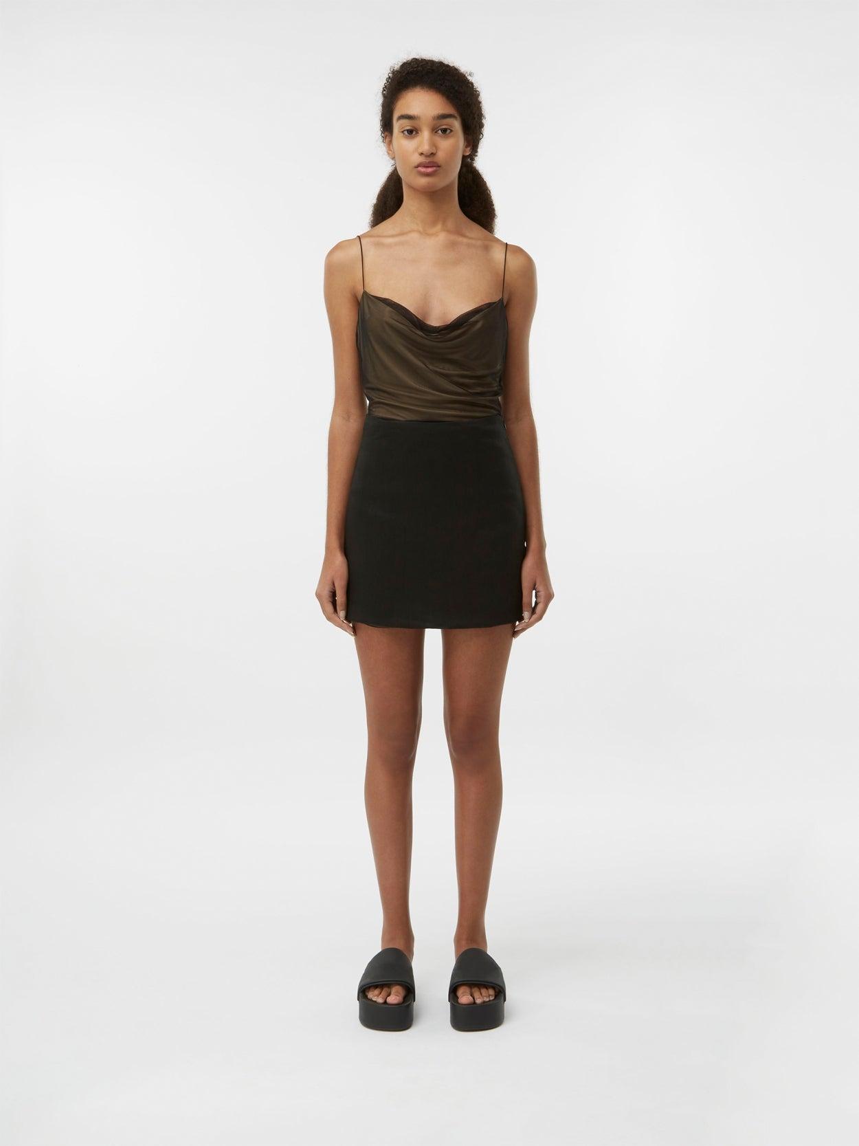 Mani Linen – Black Linen Mini Skirt | GAUGE81 by GAUGE81