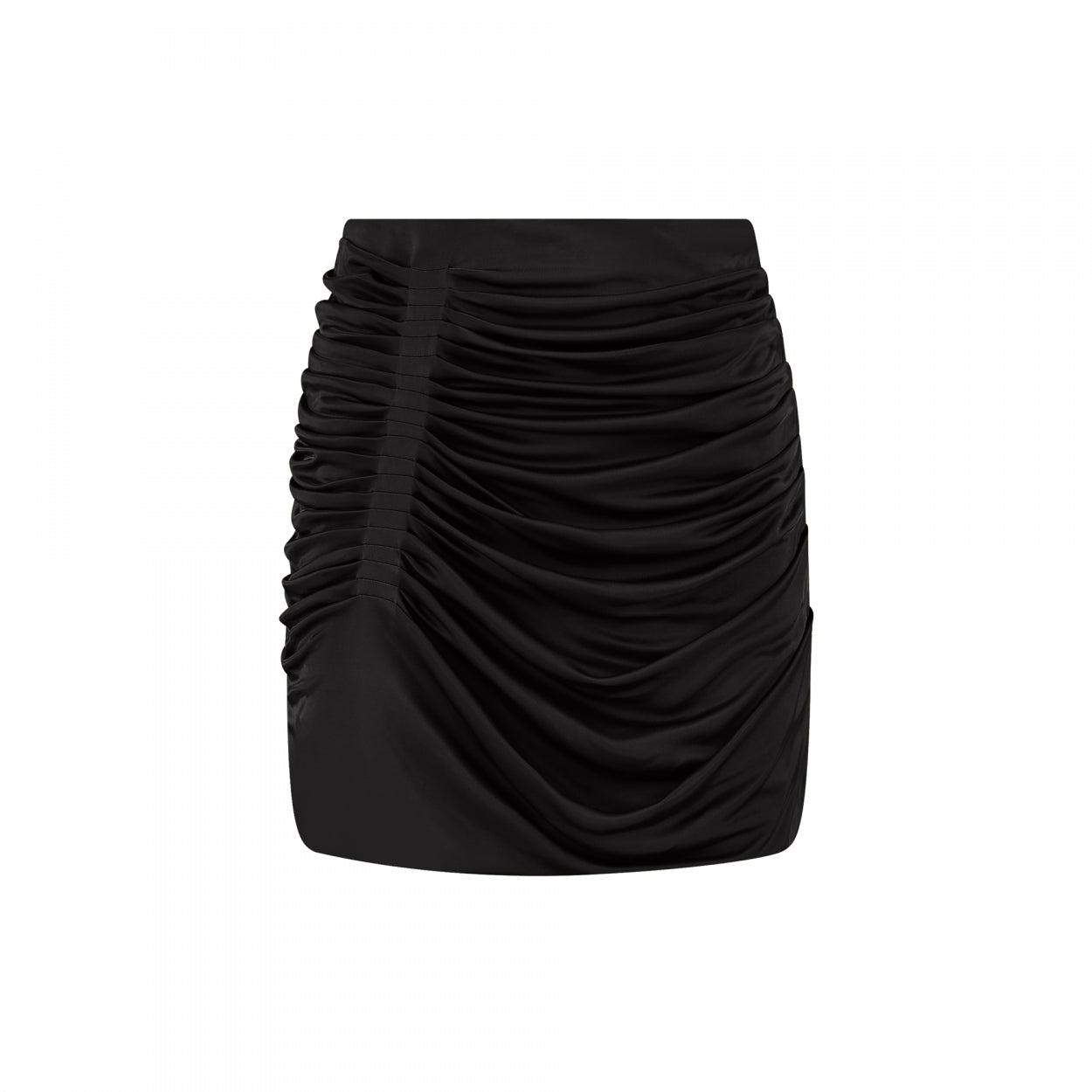 Maroon Black – Viscose Jersey Mini Skirt | GAUGE81 by GAUGE81