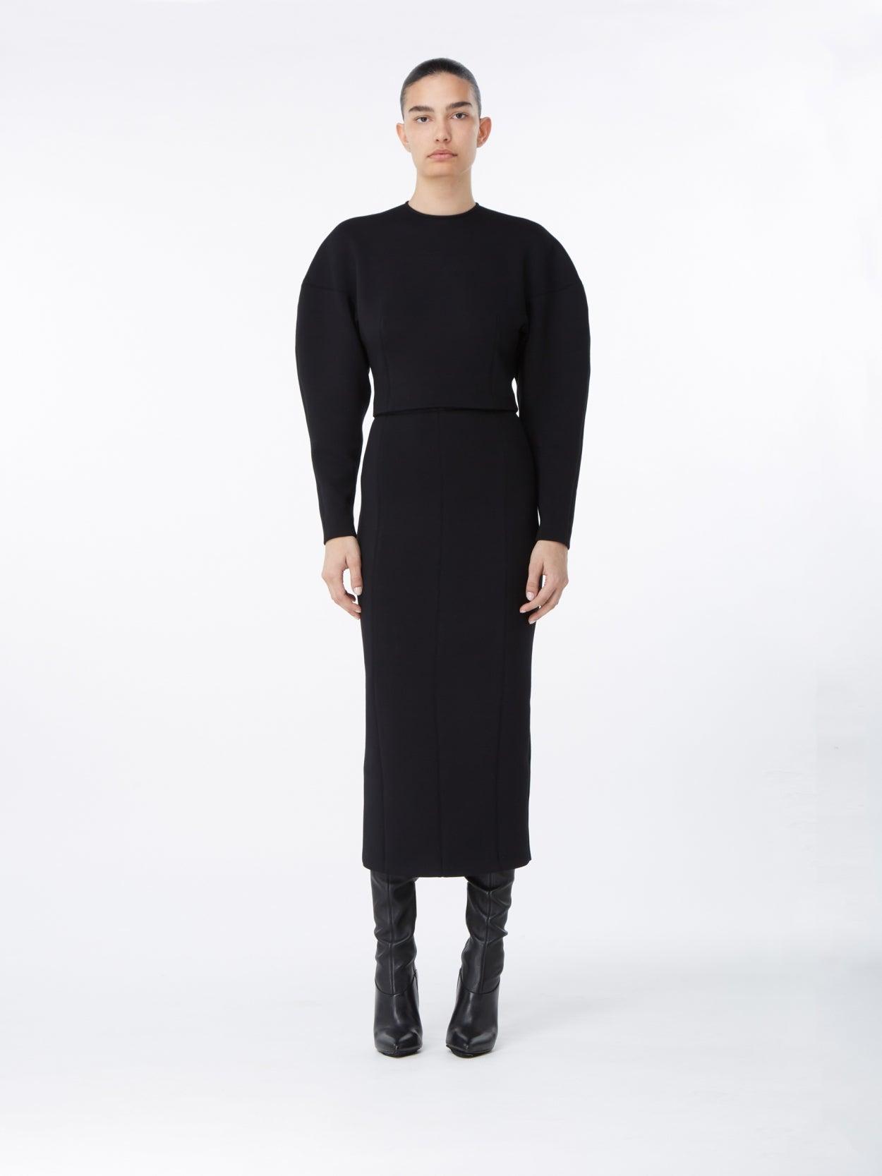 Mosi Black – Bonded Viscose Scuba Sweater | GAUGE81 by GAUGE81