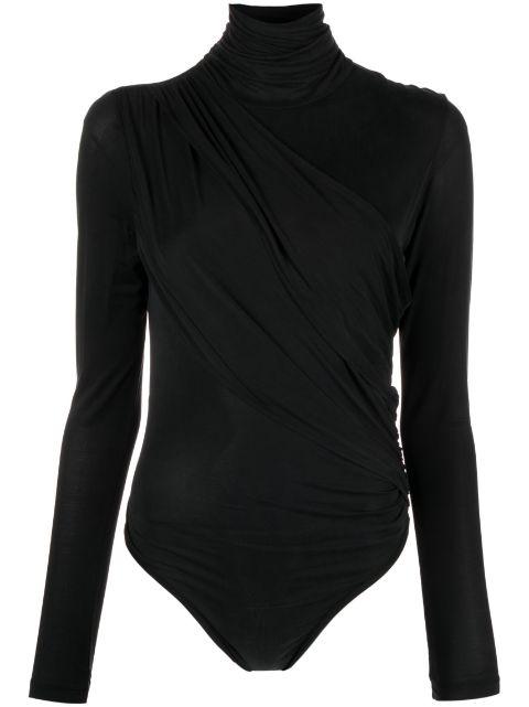 Patra drape-panel ruched bodysuit by GAUGE81