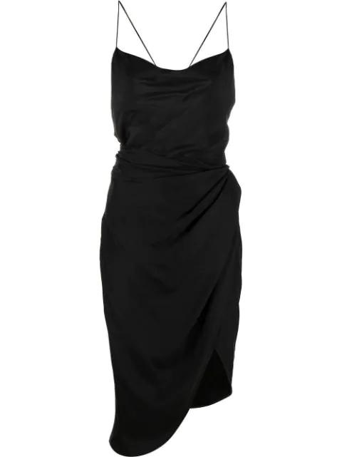Shiroi draped silk asymmetric dress by GAUGE81
