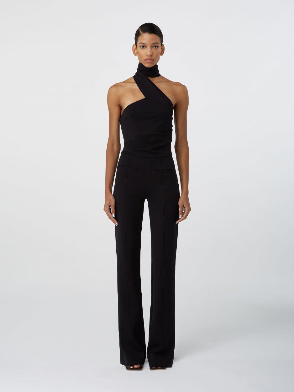 Valima Black – Twist Neckline Stretch Jumpsuit | GAUGE81 by GAUGE81
