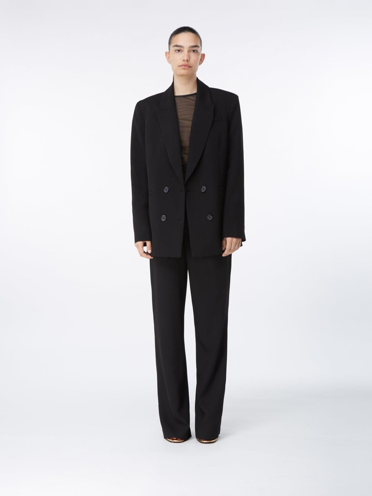 Vidal Black – Viscose Blend Double-Breasted Blazer | GAUGE81 by GAUGE81