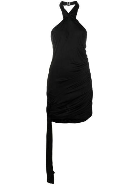 drape-detail halterneck dress by GAUGE81