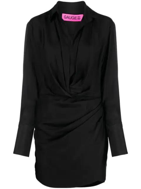 silk open-neck shirt dress by GAUGE81