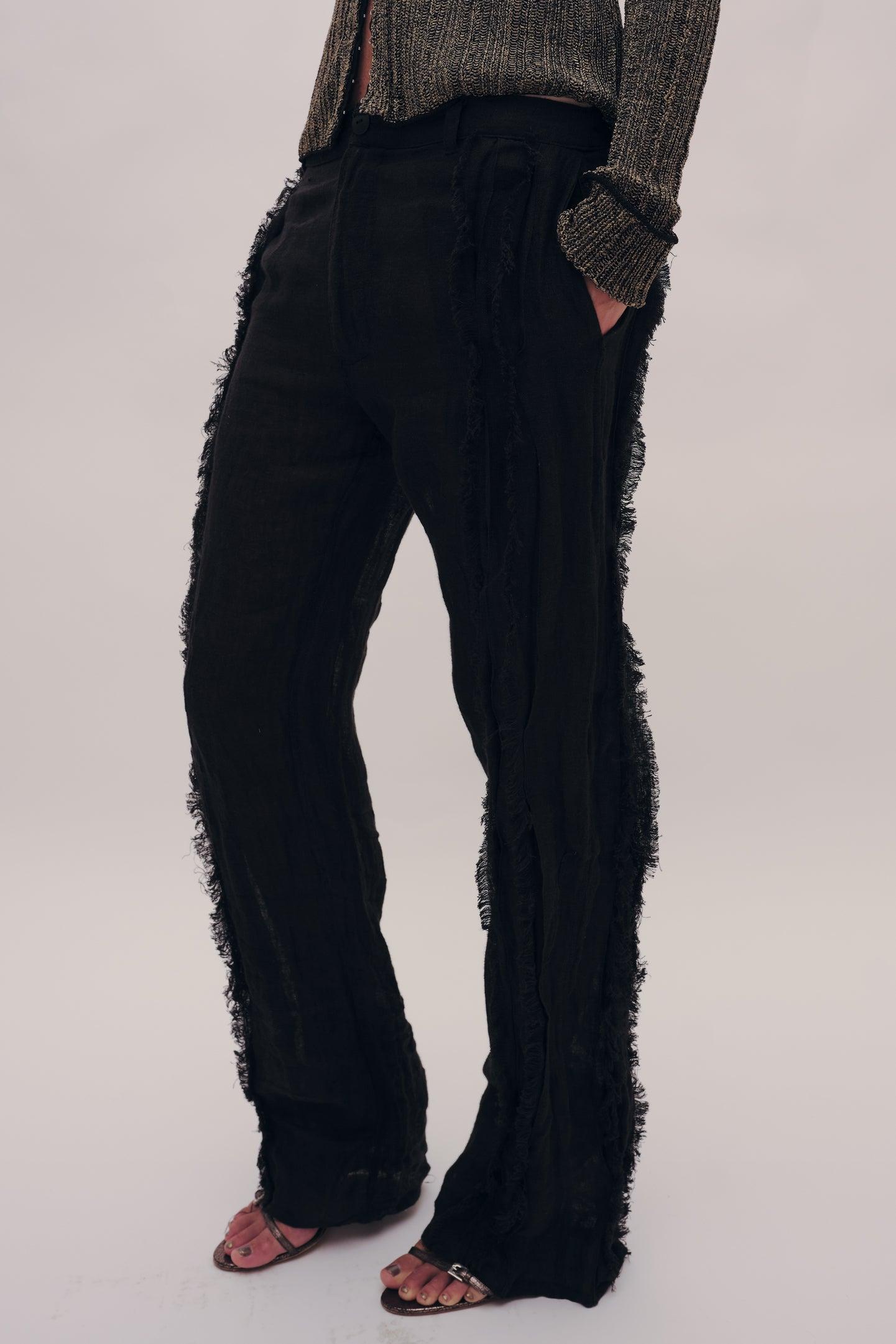 Fringe Unhinged Pleated Pants by GAUNTLETT CHENG