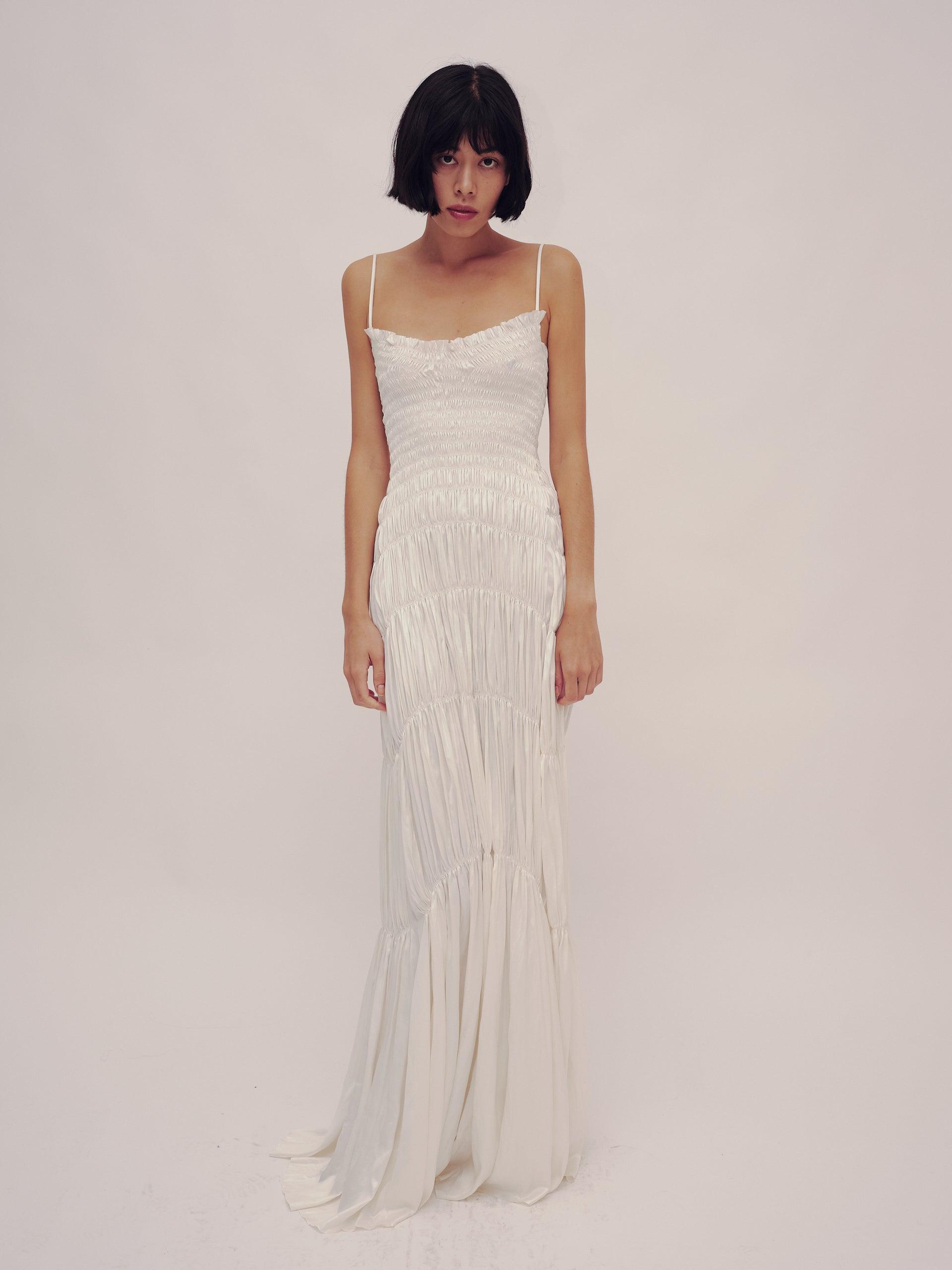 Wet Gathered Wedding Dress by GAUNTLETT CHENG