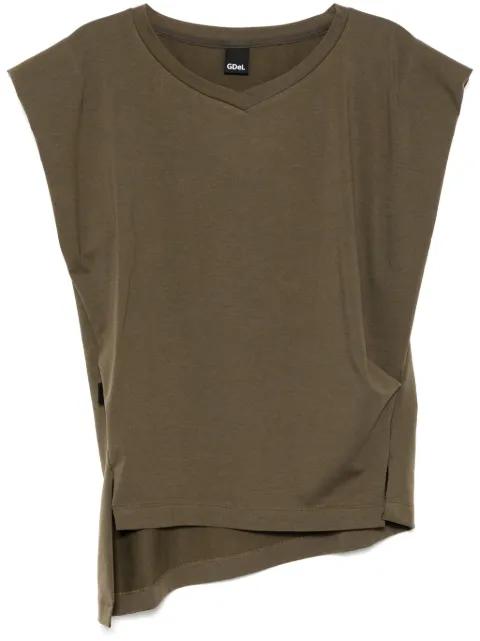 V-neck sleeveless T-shirt by GAZE DE LIN
