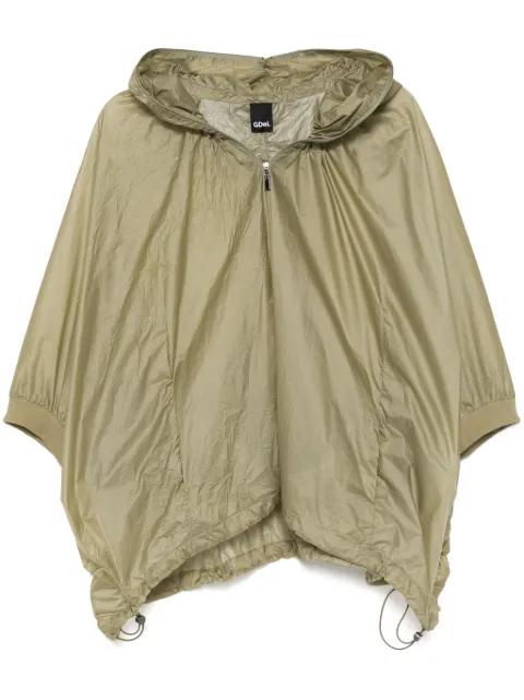 hoodied zipped cape by GAZE DE LIN