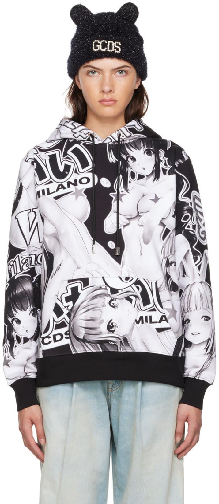 Black & White Hentai Hoodie by GCDS