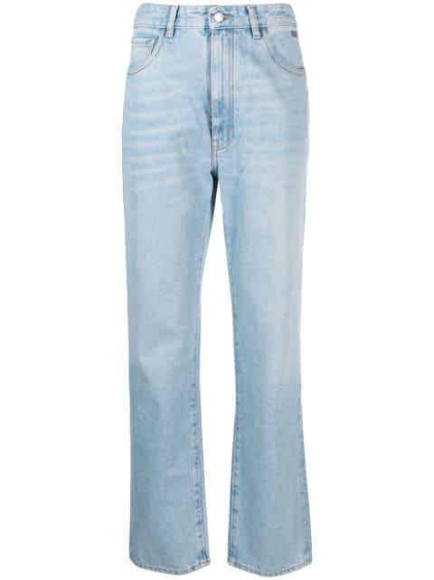 Choker rhinestone-embellished straight-leg jeans by GCDS