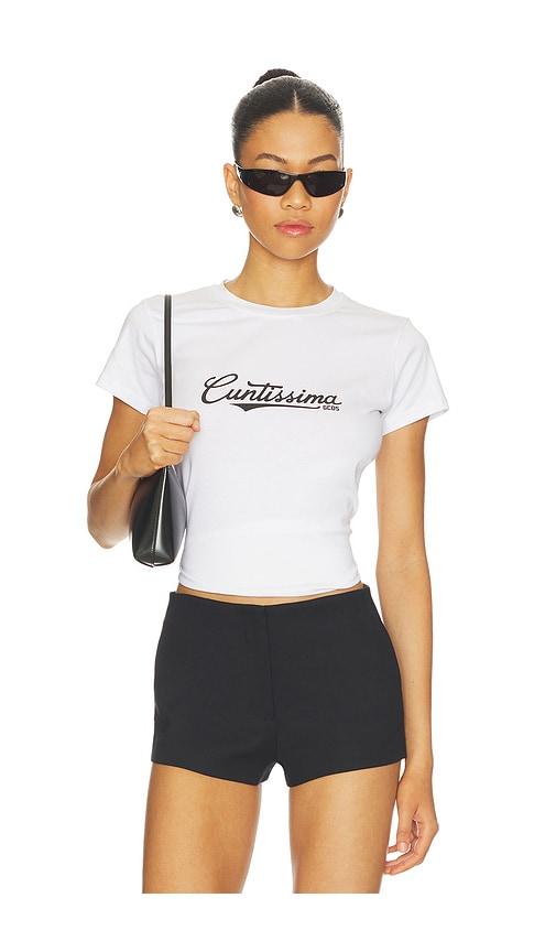 GCDS Cuntissima Slim T-shirt in White by GCDS