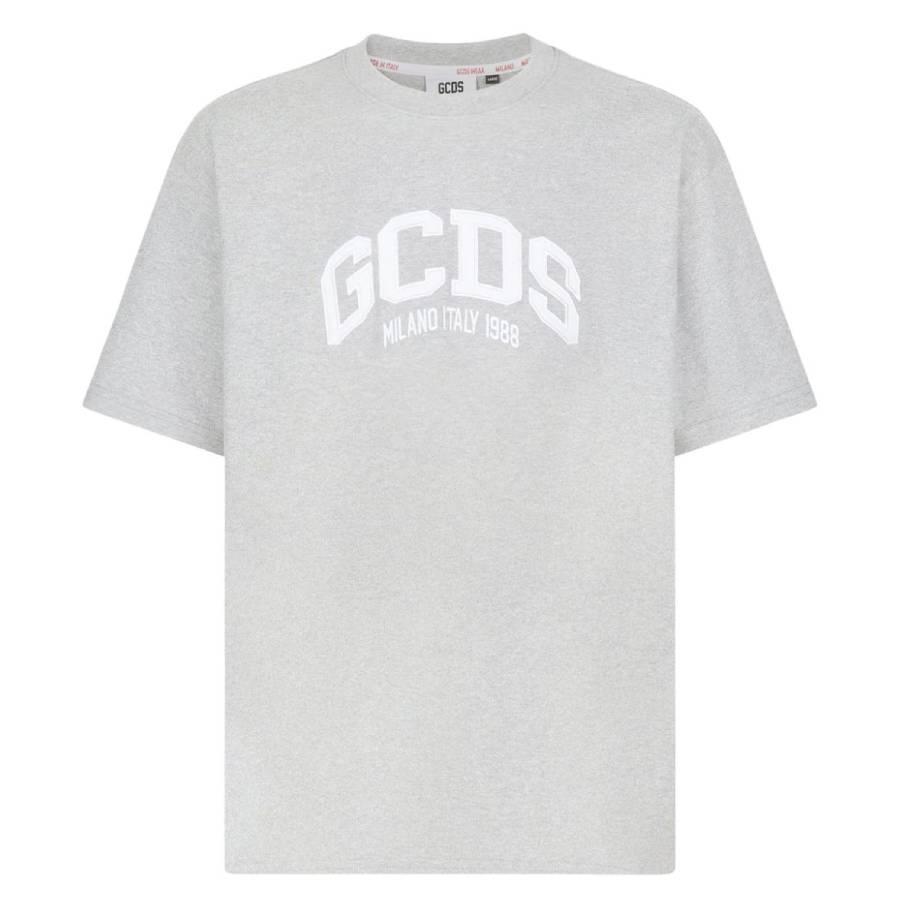 GCDS Grey Logo Lounge Cotton T-Shirt by GCDS