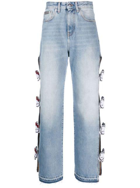 Hello Kitty cut-out jeans by GCDS