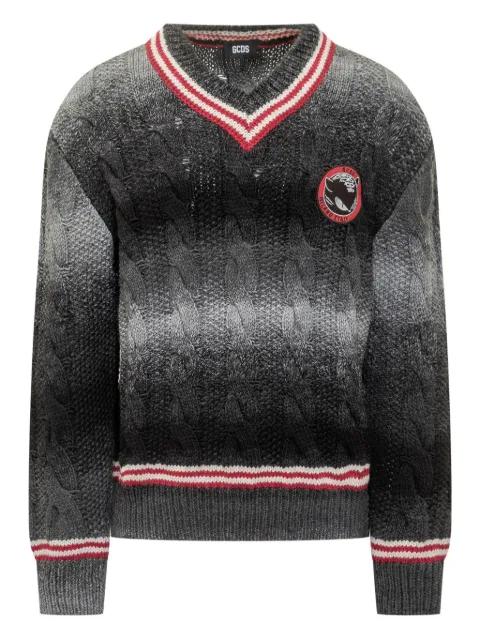 Kittho cable-knit V-neck sweater by GCDS