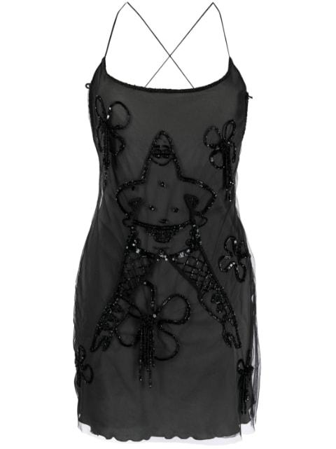 Patrick-embellished tulle mini dress by GCDS