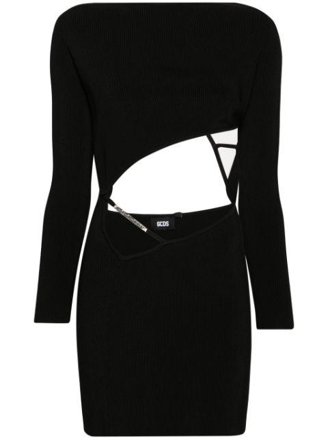 asymmetric fine-ribbed minidress by GCDS