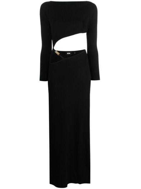 asymmetric ribbed-knit dress by GCDS