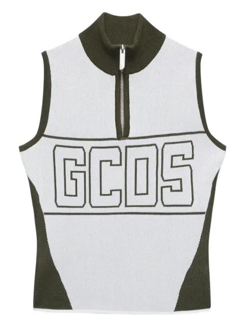 band-logo half-zip top by GCDS