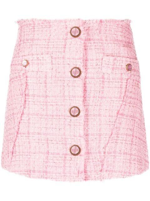button-up tweed miniskirt by GCDS