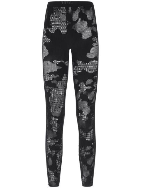 camouflage-pattern mesh leggings by GCDS